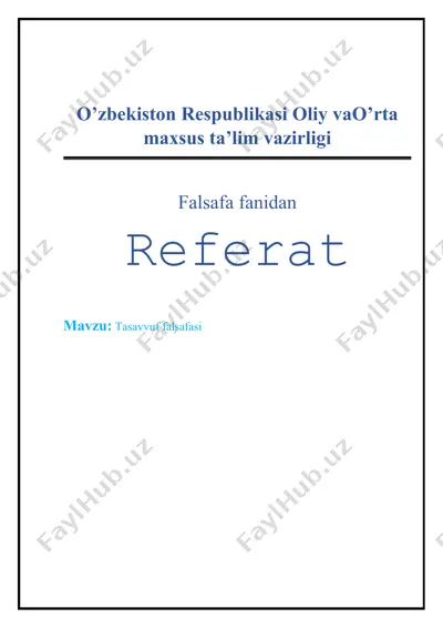tasavvuf falsafasi — DOCX