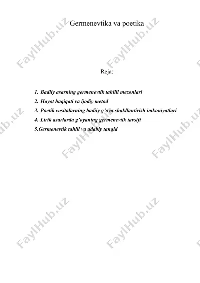 germenevtika va poetika — DOC