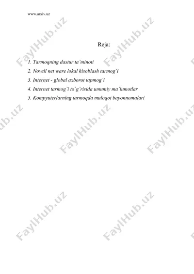 tarmoqlararo interfeys qurilmalari — DOC