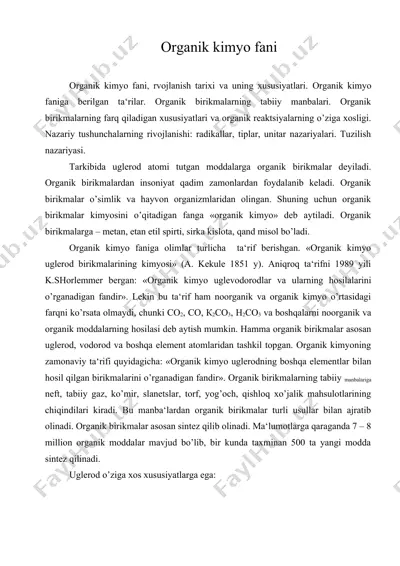 organik kimyo fani — DOC