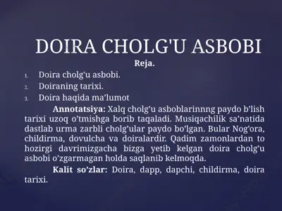 doira cholg'u asbobi — PPTX