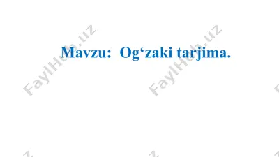 og'zaki tarjima — PPTX
