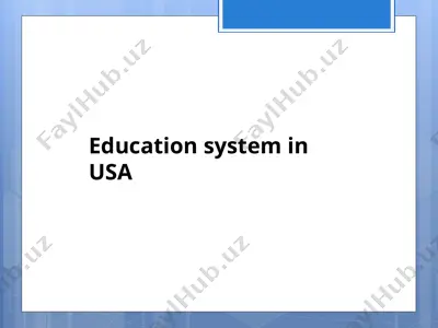 education system in usa — PPTX