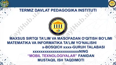 goodbarber dasturida mobil ilova yaratish — PPTX
