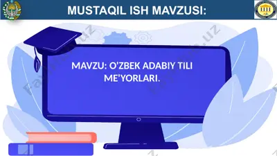o'zbek adabiy tili me'yorlari — PPTX
