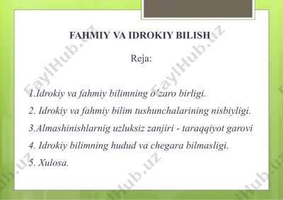 fahmiyva idrokiy bilish — PPTX