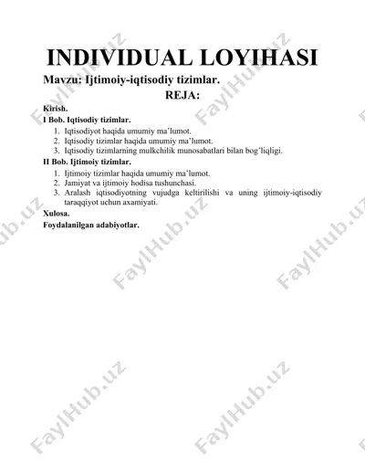 ijtimoiy-iqtisodiy tizimlar — DOCX