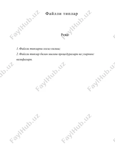 файлли типлар — DOC