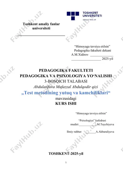 test metodining yutuq va kamchiliklari — DOCX