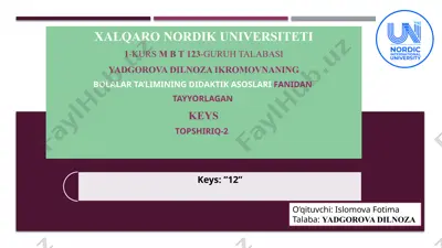 bolalar ta’limining didaktik asoslari — PPTX