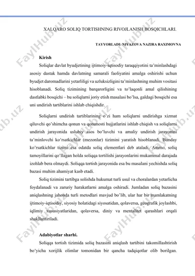 soliq tizimi va soliq undirish — DOCX