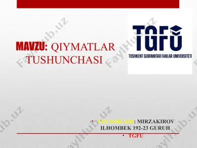 qiymatlar tushunchasi — PPTX