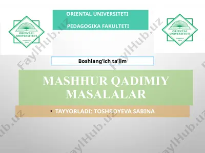 matnli masalalar to‘plami — PPTX