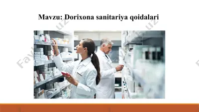 10. dorixonada sanitariya qoidalari. taqdimot 9 bet. yuzakiroq yoritilgan. — PPT