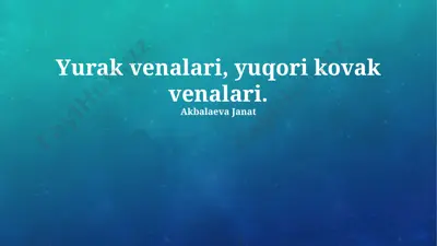 jugular tomirlari: tuzilishi va joylashuvi — PPTX