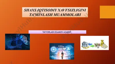 shaxs iqtisodiy xavfsizligini ta'minlash muammolari — PPTX