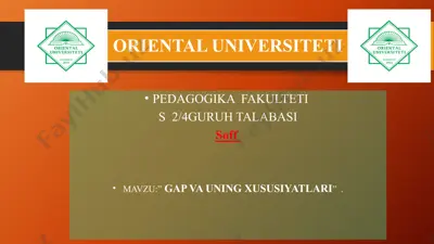 gap va uning xususiyatlari — PPTX