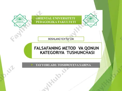 tayyorladi: toshboyeva sabina — PPT