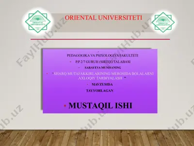 pedagogika va psixologiya faqateti — PPTX