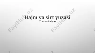 hajm va sirt maydoni: asosiy tushunchalar — PPTX