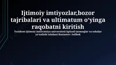 ultimatum o‘yinga raqobatni kiritish — PPTX