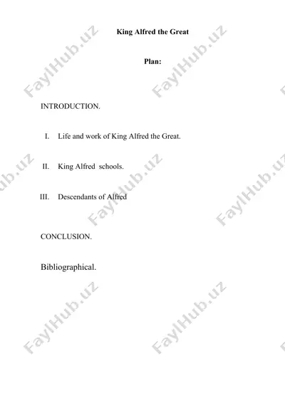 king alfred the great taqdimoti — DOCX