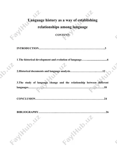 history of language as a way of establishing relationships among languages — DOCX