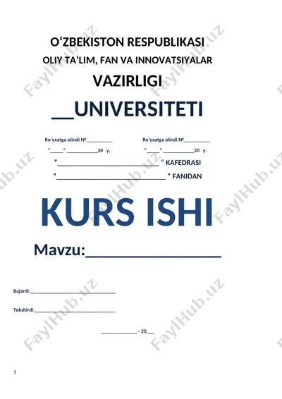 o’zbekiston tarixi bo’yicha kurs ishi — DOCX