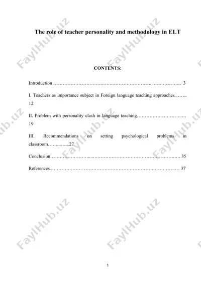 the role of teacher personality and methodology in elt — DOCX