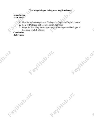 teaching dialogue in beginner english classes — DOCX