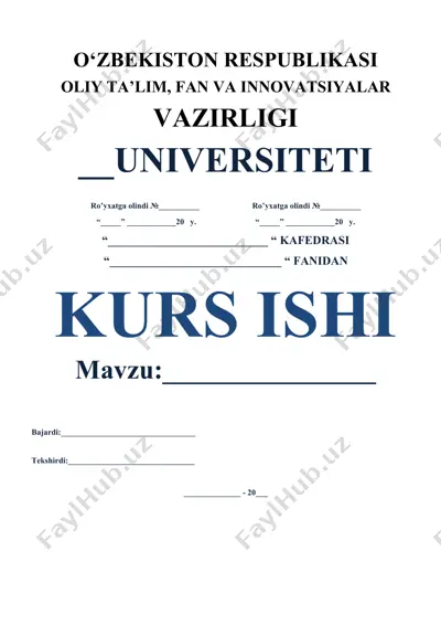 til va tafakkur haqida kurs ishi — DOCX
