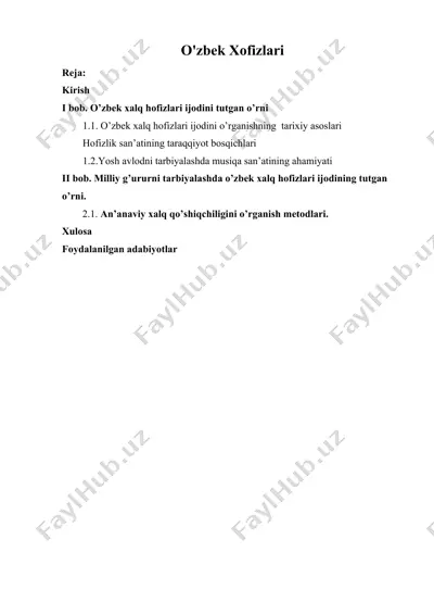 o'zbek xofizlari — DOCX