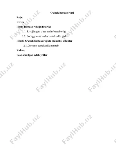o'zbek bastakorlari — DOCX