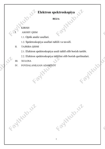 elektron spektroskopiya — DOCX
