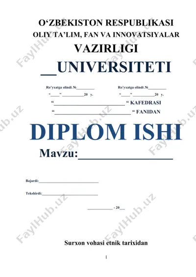 surxon vohasi etnik tarixi va madaniyati — DOCX