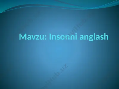 insonni anglash — PPTX