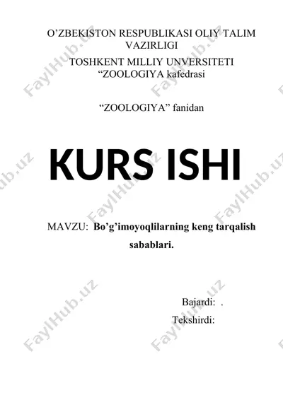 bo’g’imoyoqlilarning keng tarqalish sabablari — DOCX