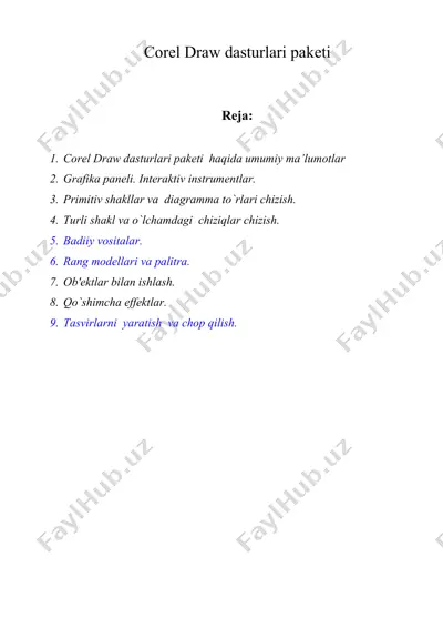 corel draw dasturlari pakеti — DOC