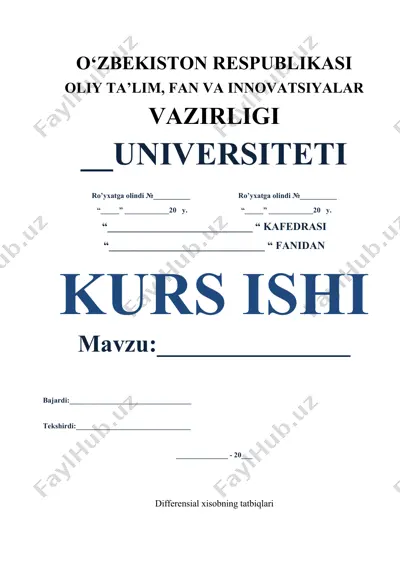 differensial xisobning tatbiqlari — DOCX