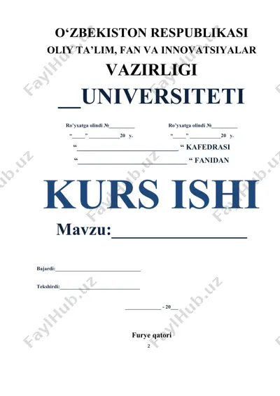 furye qatori bo‘yicha kurs ishi — DOCX