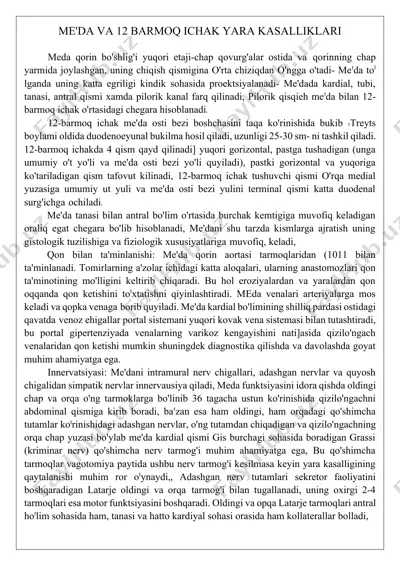me'da va 12 barmoq ichak yara kasalliklari — DOCX