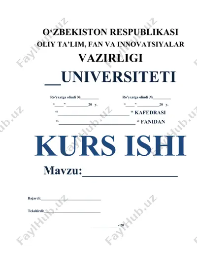 algebra fanidan kurs ishi — DOCX