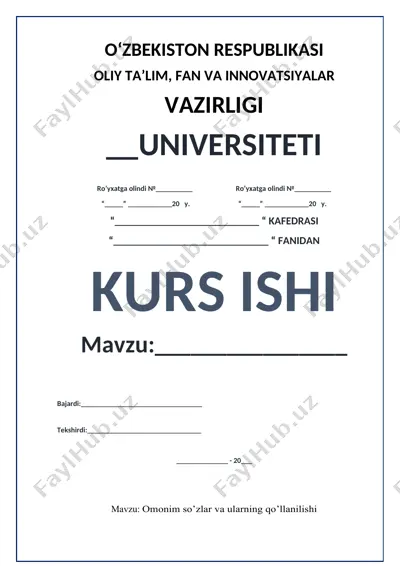 omonim so’zlar va ularning qo’llanilishi — DOCX