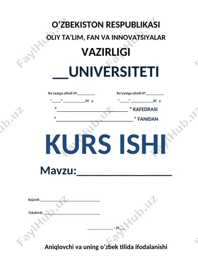 gap va gap bo‘laklari mavzusida kurs ishi — DOCX
