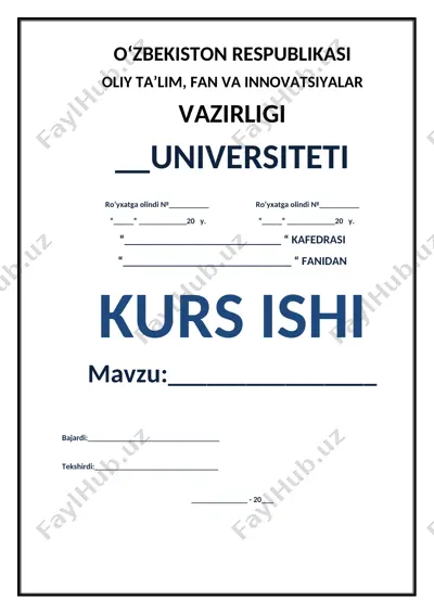 milliy iqtisodiyot bo‘yicha kurs ishi — DOCX