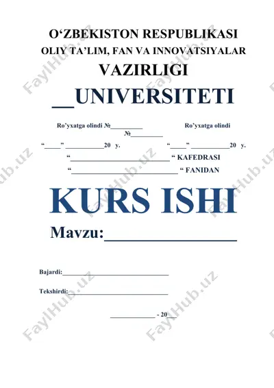 budjetlashtirish va harajatlarni nazorat qilish — DOCX
