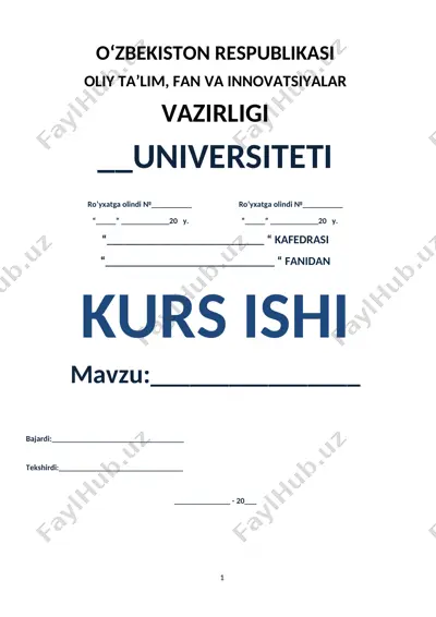 kutubxona fondini saqlash va asrash bo‘yicha kurs ishlari — DOCX