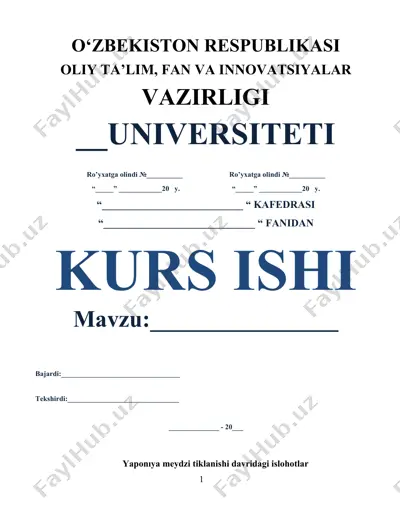 yaponiyada meydzi islohotlari bo‘yicha kurs ishi — DOCX