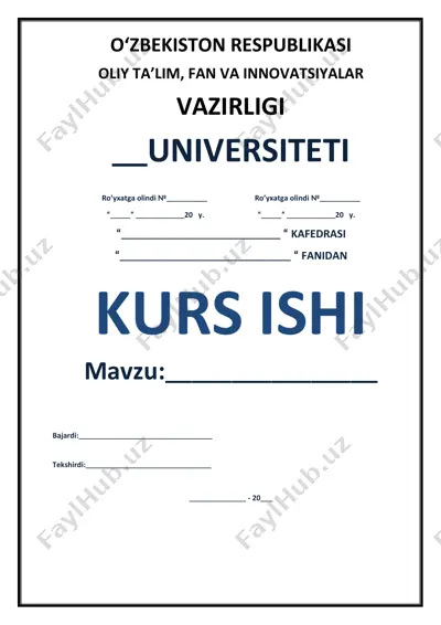 onlayn tibbiy karta va poliklinika avtomatlashtirish tizimi "e-medcard" — DOCX