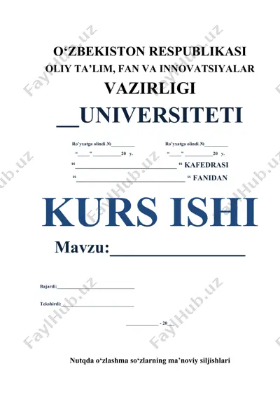 nutqda o‘zlashma so‘zlarning ma’noviy siljishlari — DOCX